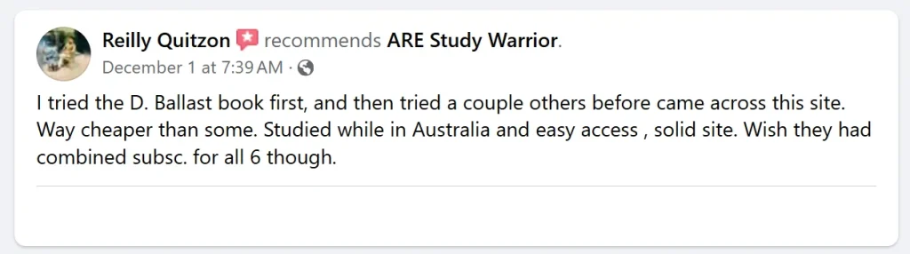 ARE Study Warrior Reviews