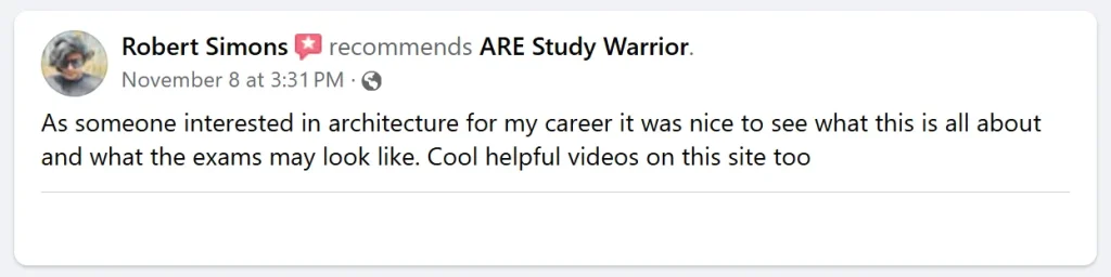 ARE Study Warrior Reviews